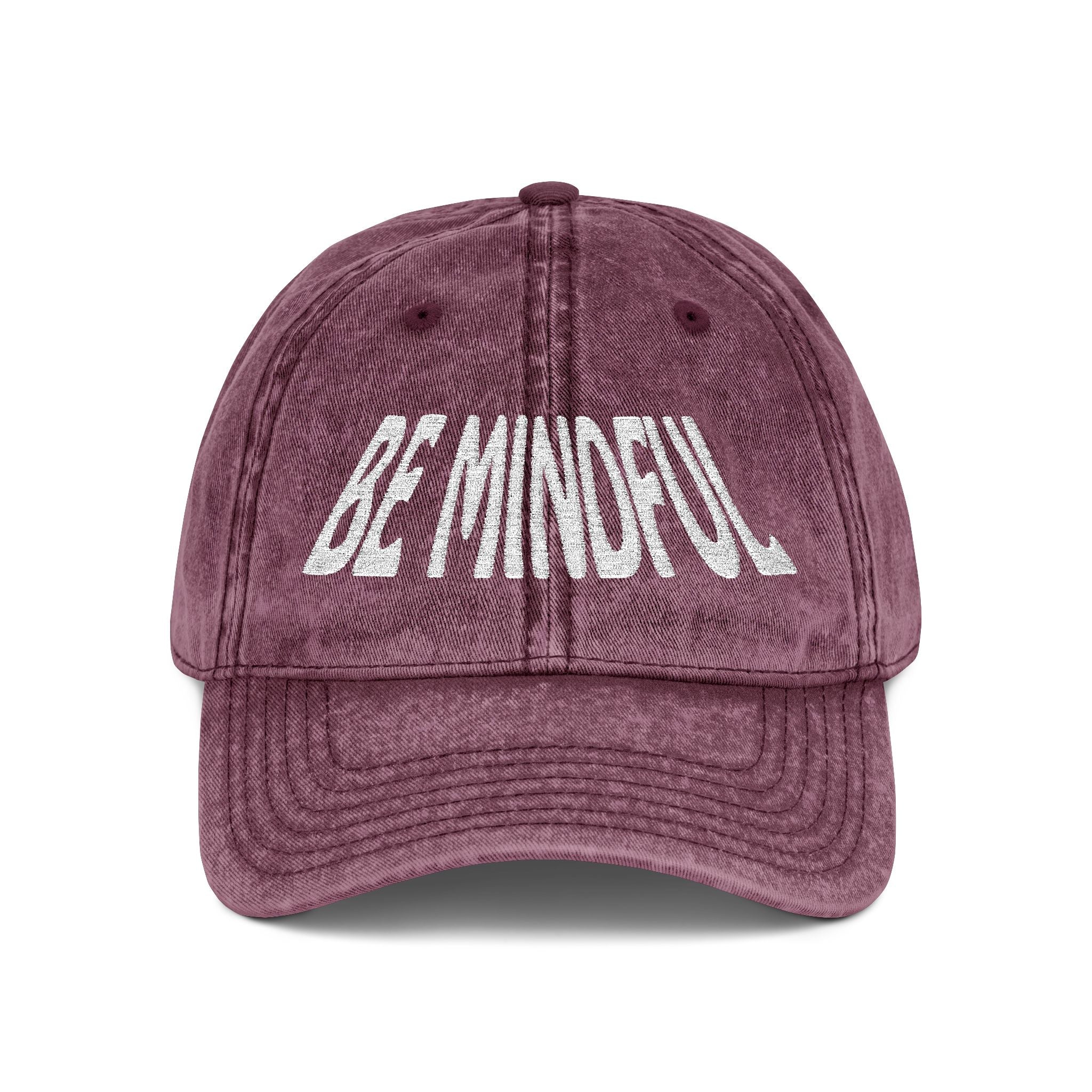 Root Chakra Be Mindful Hat Vintage Embroidered Cap