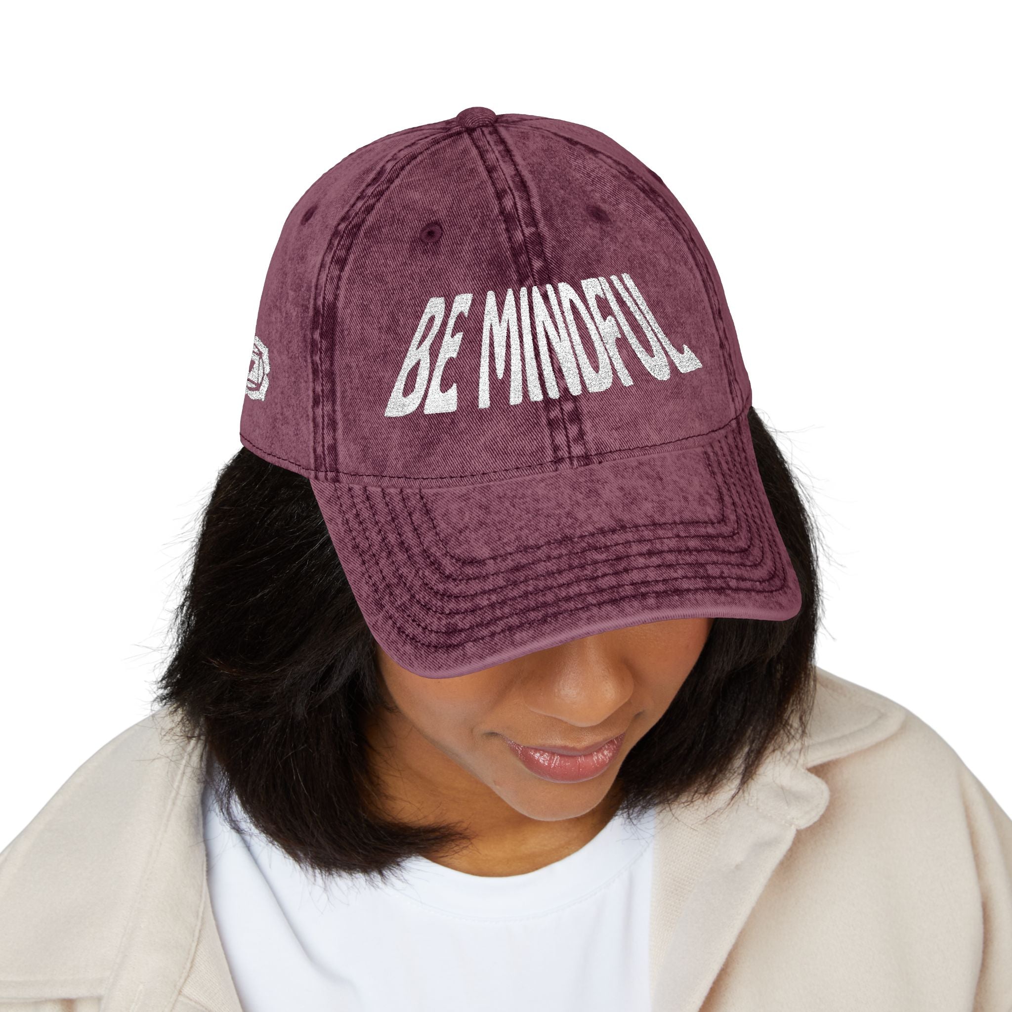 Root Chakra Be Mindful Hat Vintage Embroidered Cap