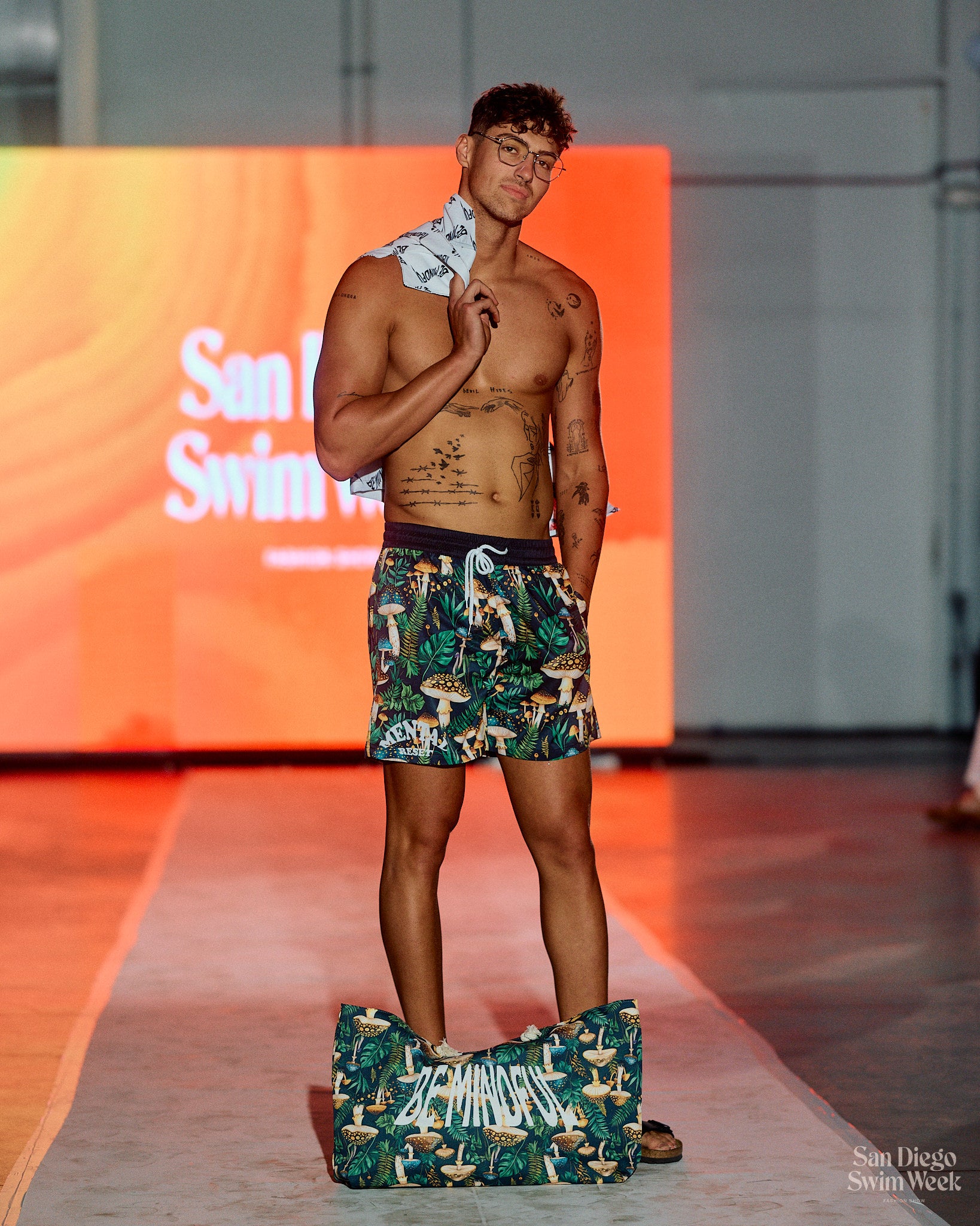 Mushroom Print Men's Swim Shorts