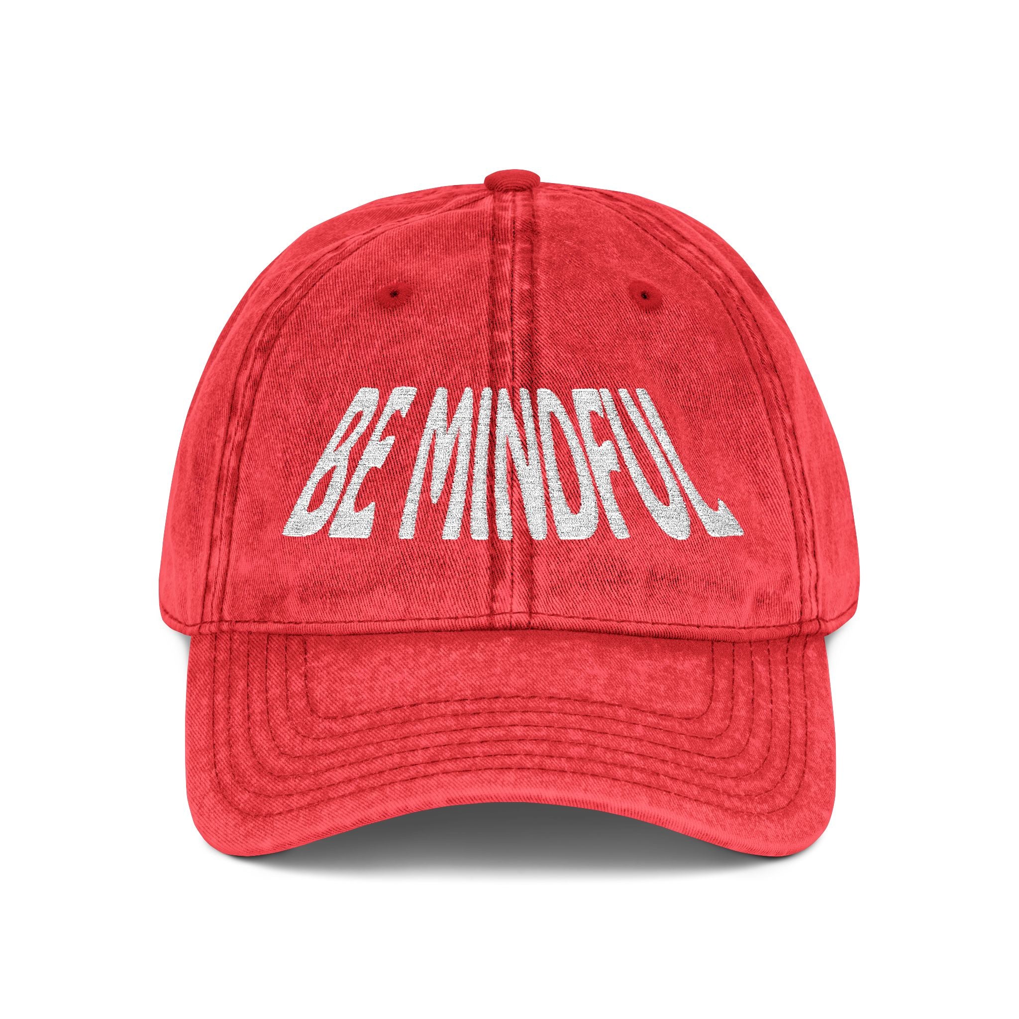 Root Chakra Be Mindful Hat Vintage Embroidered Cap