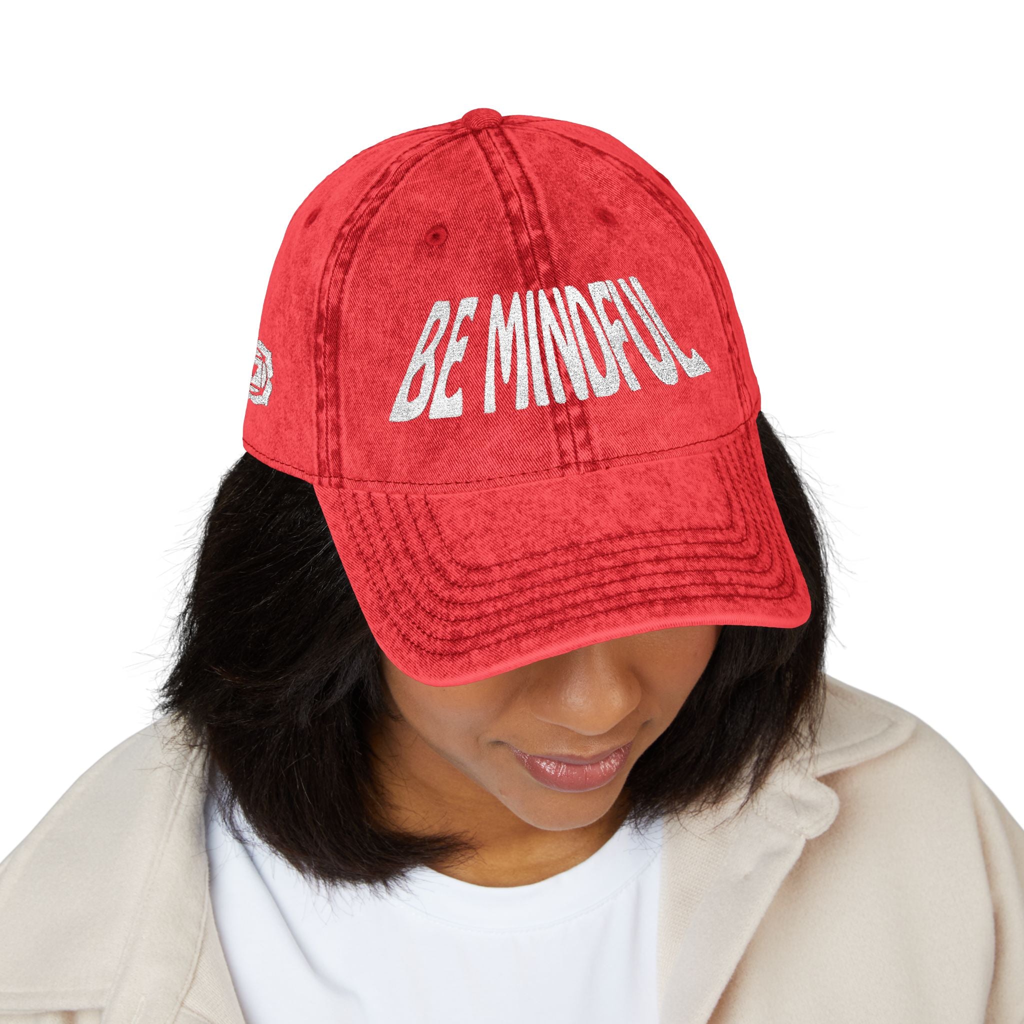 Root Chakra Be Mindful Hat Vintage Embroidered Cap